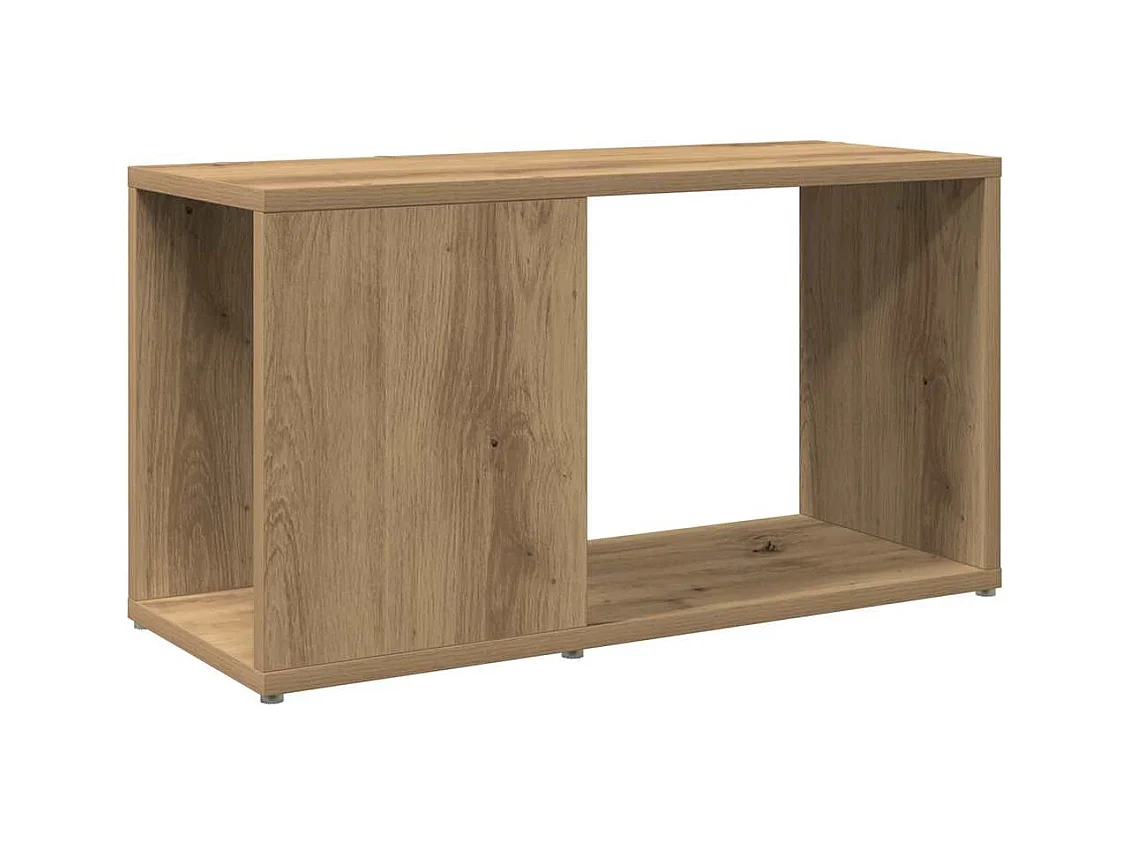 Meuble TV chêne artisanal 60x24x32 cm bois d'ingénierie