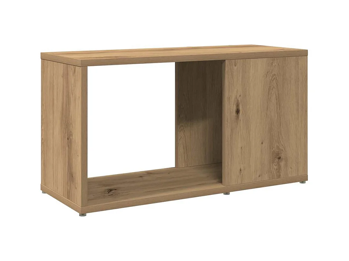 Meuble TV chêne artisanal 60x24x32 cm bois d'ingénierie