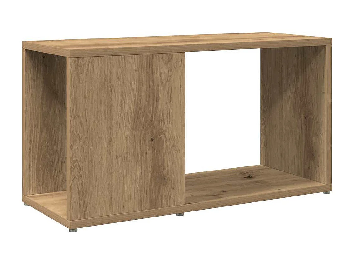 Meuble TV chêne artisanal 60x24x32 cm bois d'ingénierie