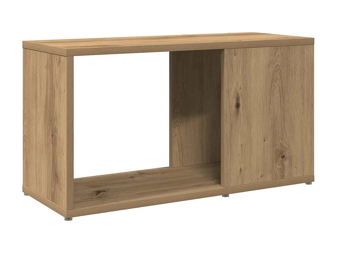 Meuble TV chêne artisanal 60x24x32 cm bois d'ingénierie