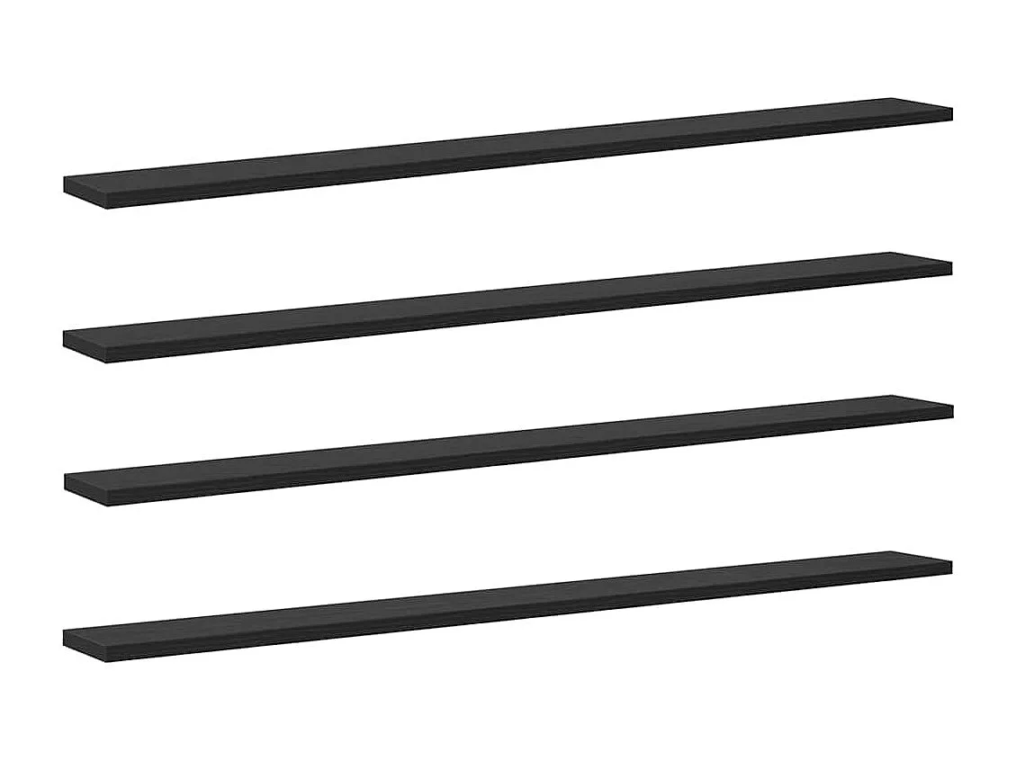 Étagère à livres 4 pcs Noir 100 x 10 x 1.5 cm Bois d'ingénierie