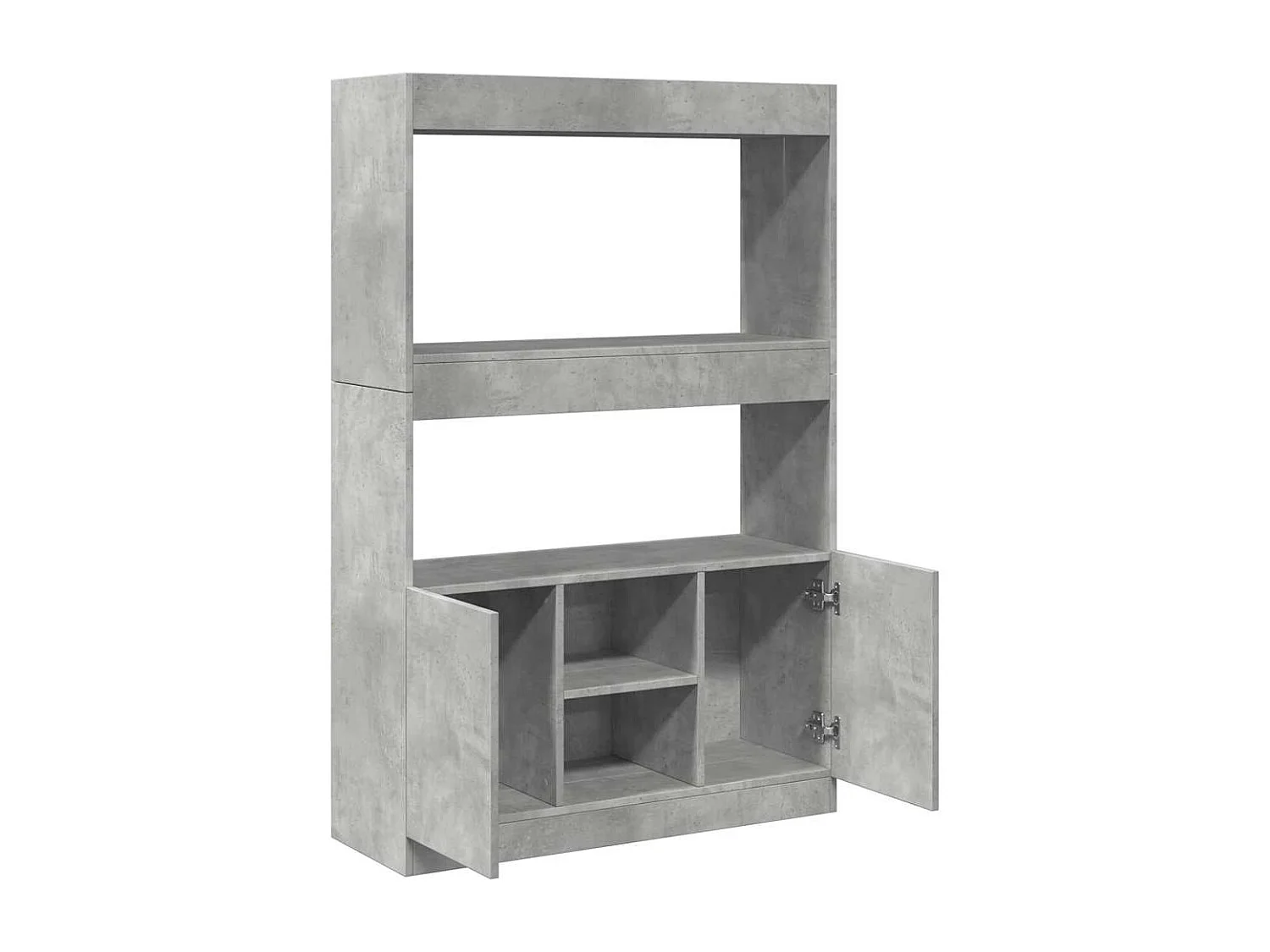 Aparador alto gris hormigón 92x33x140 cm madera de ingeniería