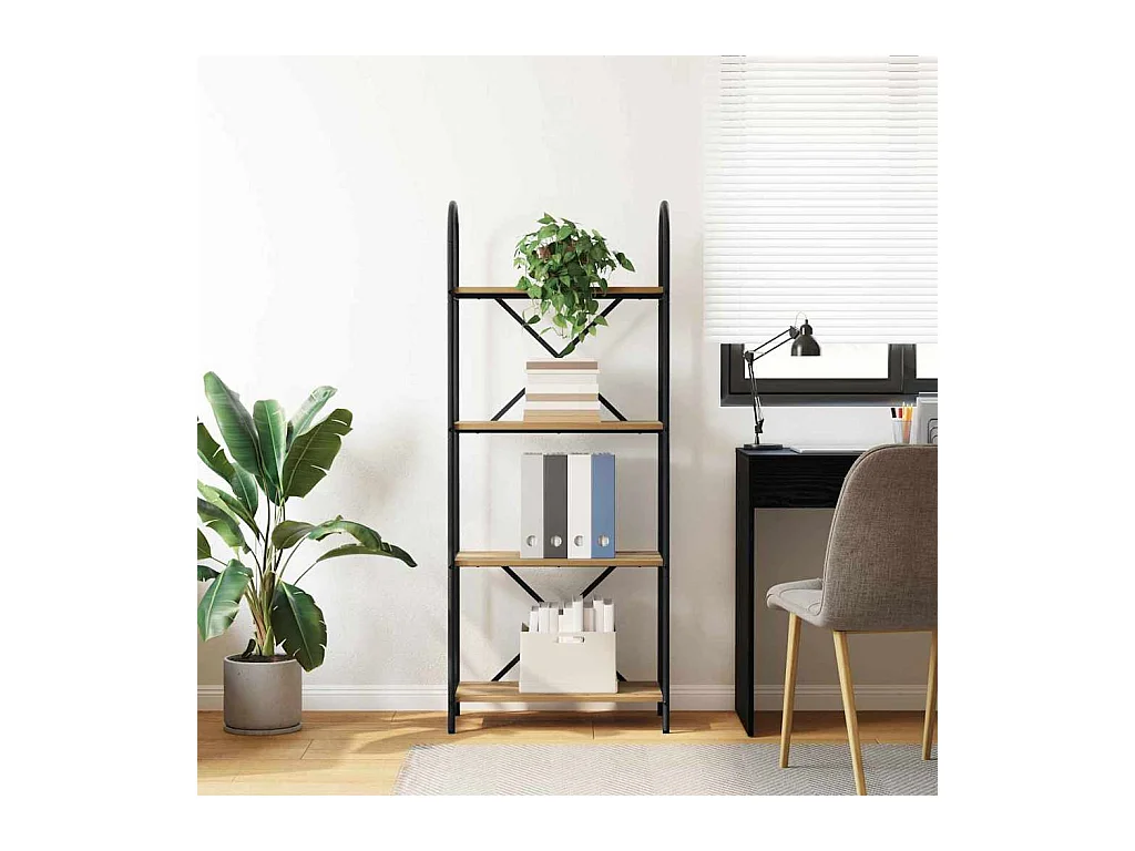 Handgefertigtes Eichenregal 60 x 30 x 146 cm Holzwerkstoff