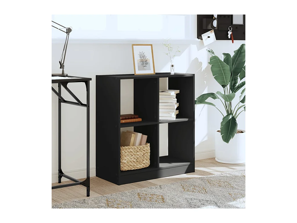 Schwarzes Bücherregal 68,5 x 32 x 75 cm Holzwerkstoff