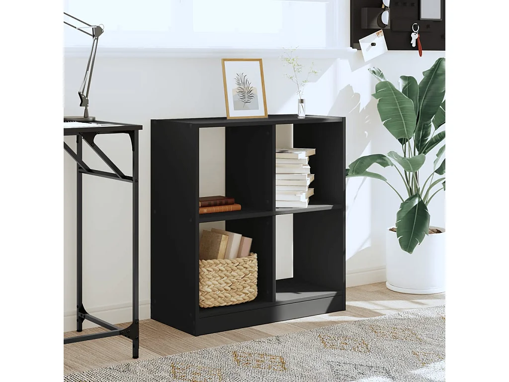 Libreria nera 68,5x32x75 cm in legno ingegnerizzato