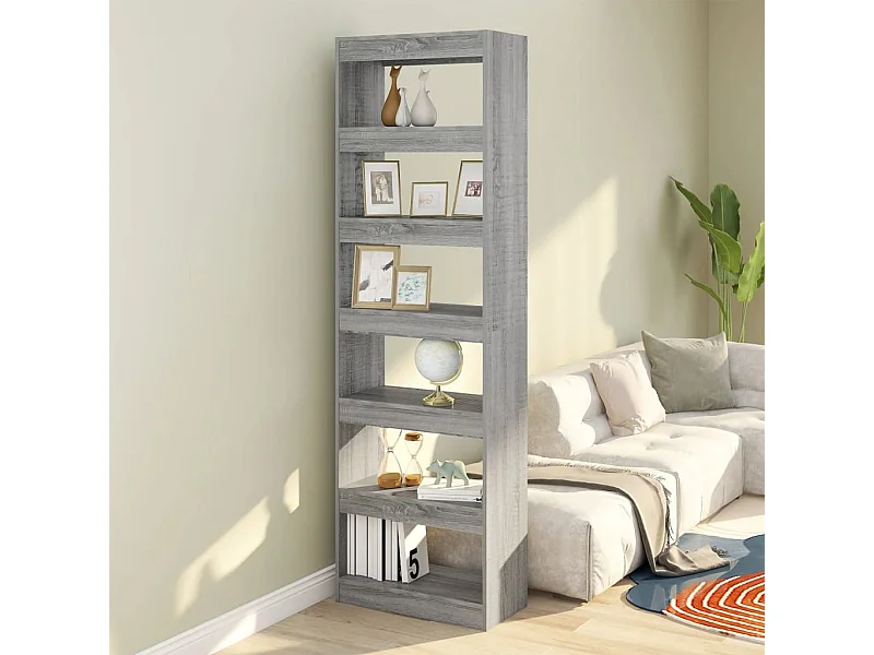 Bibliothèque/Séparateur de pièce Sonoma gris 60x30x198 cm