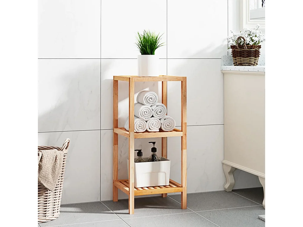Étagère de salle de bain 36x36x79 cm Bois massif de noyer
