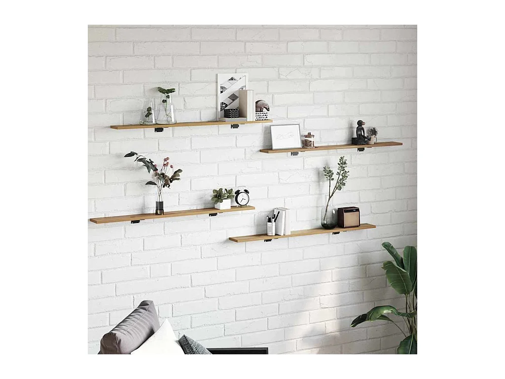 Étagère à livres 4 pcs Marron 100 x 10 x 1.5 cm