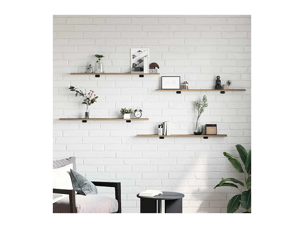 Étagère à livres 4 pcs Marron 100 x 10 x 1.5 cm