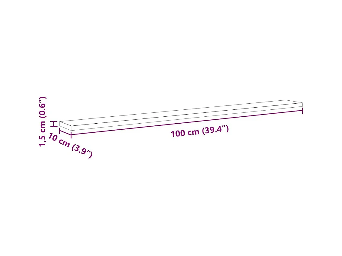 Étagère à livres 4 pcs Marron 100 x 10 x 1.5 cm