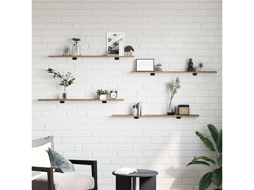 Étagère à livres 4 pcs Marron 100 x 10 x 1.5 cm