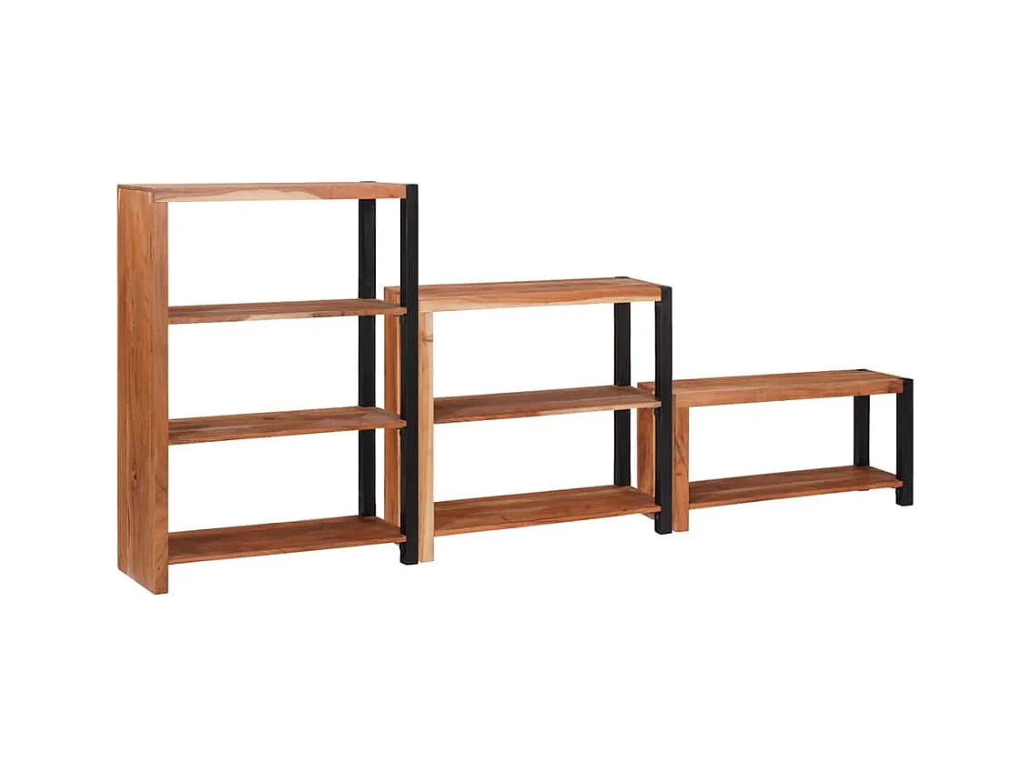 Étagère 3 pcs Marron 80 x 30 x 110 cm Bois d'acacia massif