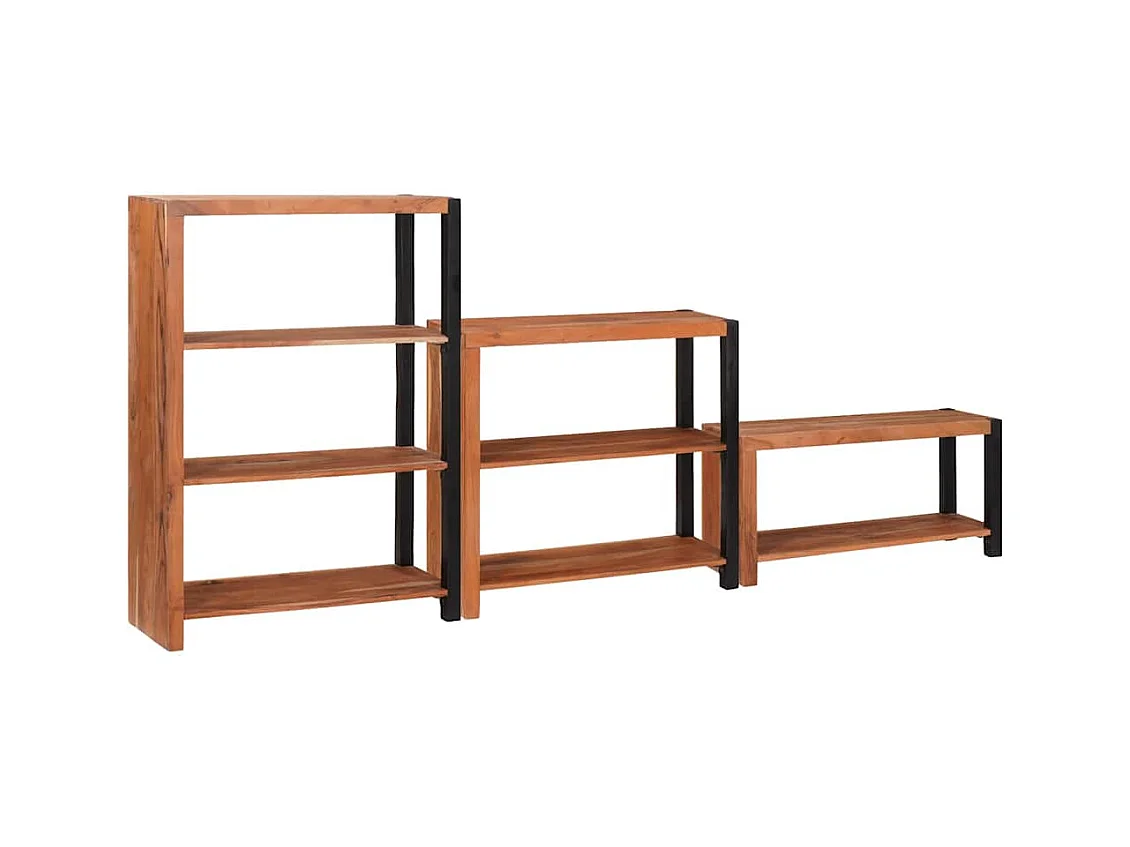 Étagère 3 pcs Marron 80 x 30 x 110 cm Bois d'acacia massif