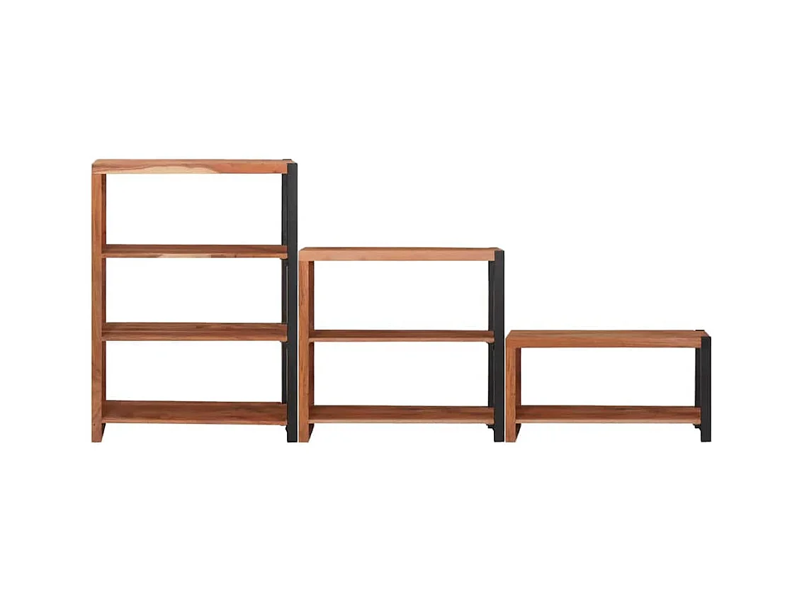 Étagère 3 pcs Marron 80 x 30 x 110 cm Bois d'acacia massif