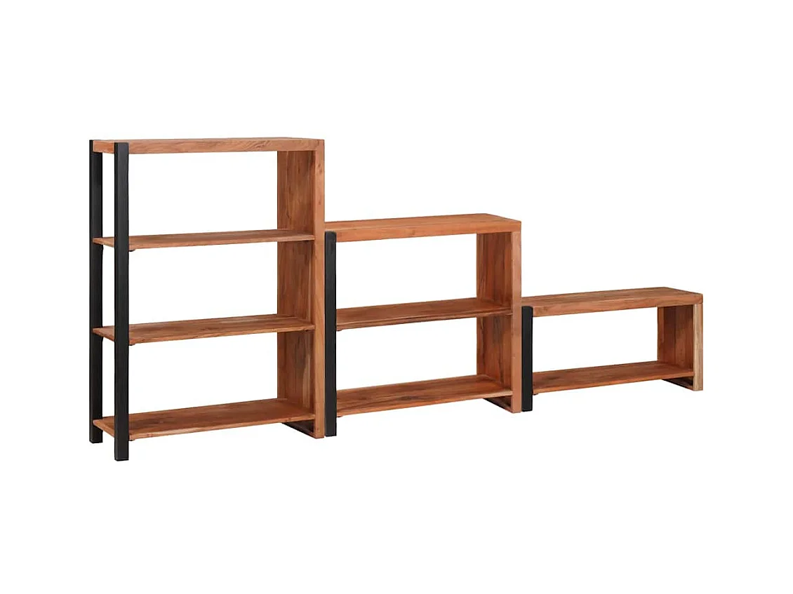 Étagère 3 pcs Marron 80 x 30 x 110 cm Bois d'acacia massif