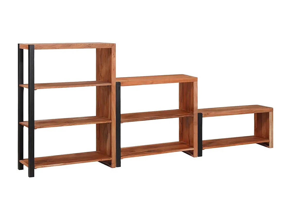 Étagère 3 pcs Marron 80 x 30 x 110 cm Bois d'acacia massif