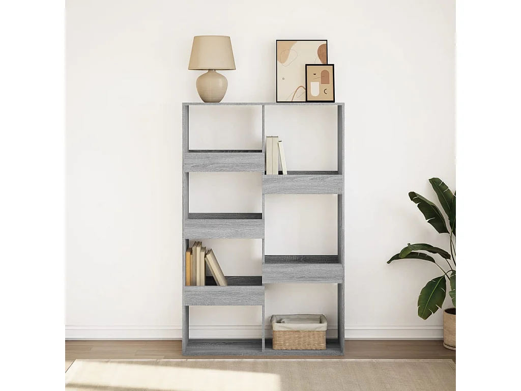 Sonoma graues Bücherregal 100x33x155,5 cm Holzwerkstoff