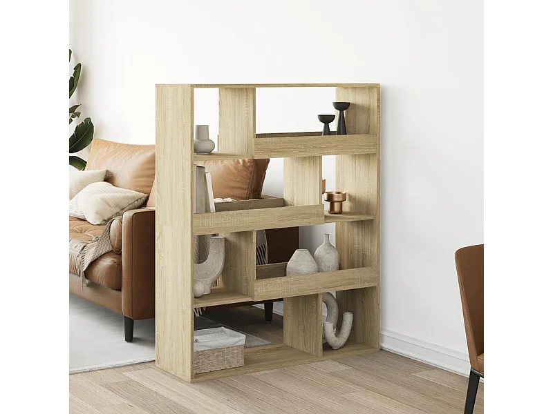 Librería de roble Sonoma 100x33x125,5 cm madera de ingeniería