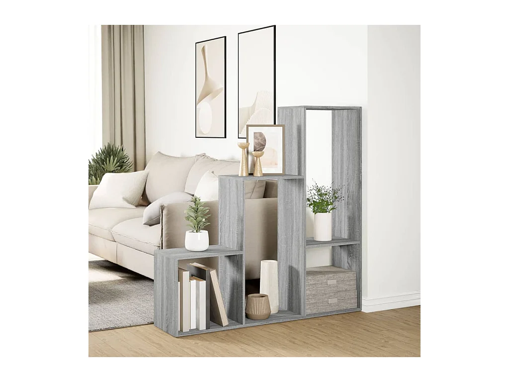 Sonoma Grey 3-laags kamerverdelerplank 123x29x123 cm