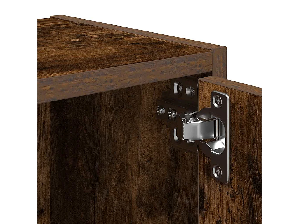 Bibliothèque chêne fumé 40x24x102 cm bois d'ingénierie