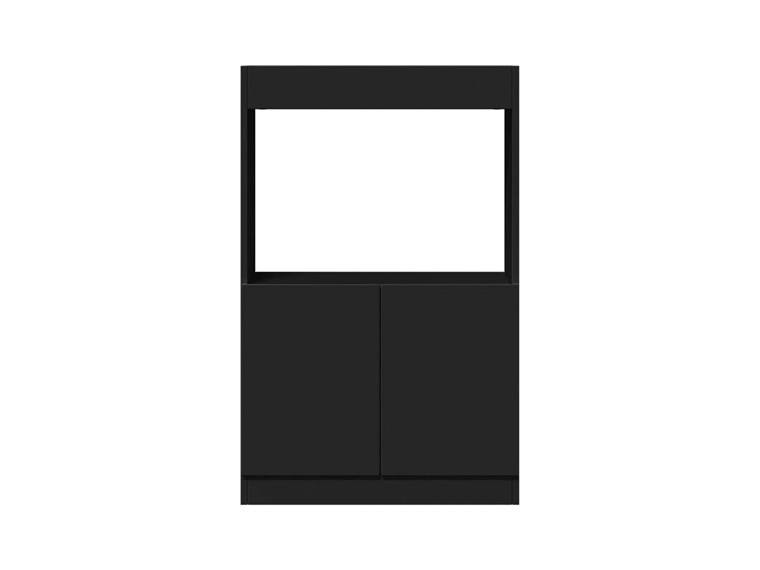 Zwarte hoge dressoir 63x33x100 cm bewerkt hout