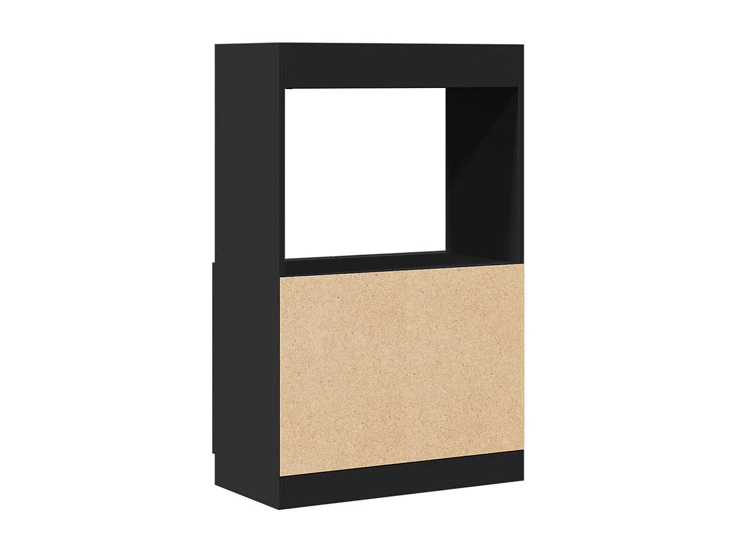 Zwarte hoge dressoir 63x33x100 cm bewerkt hout