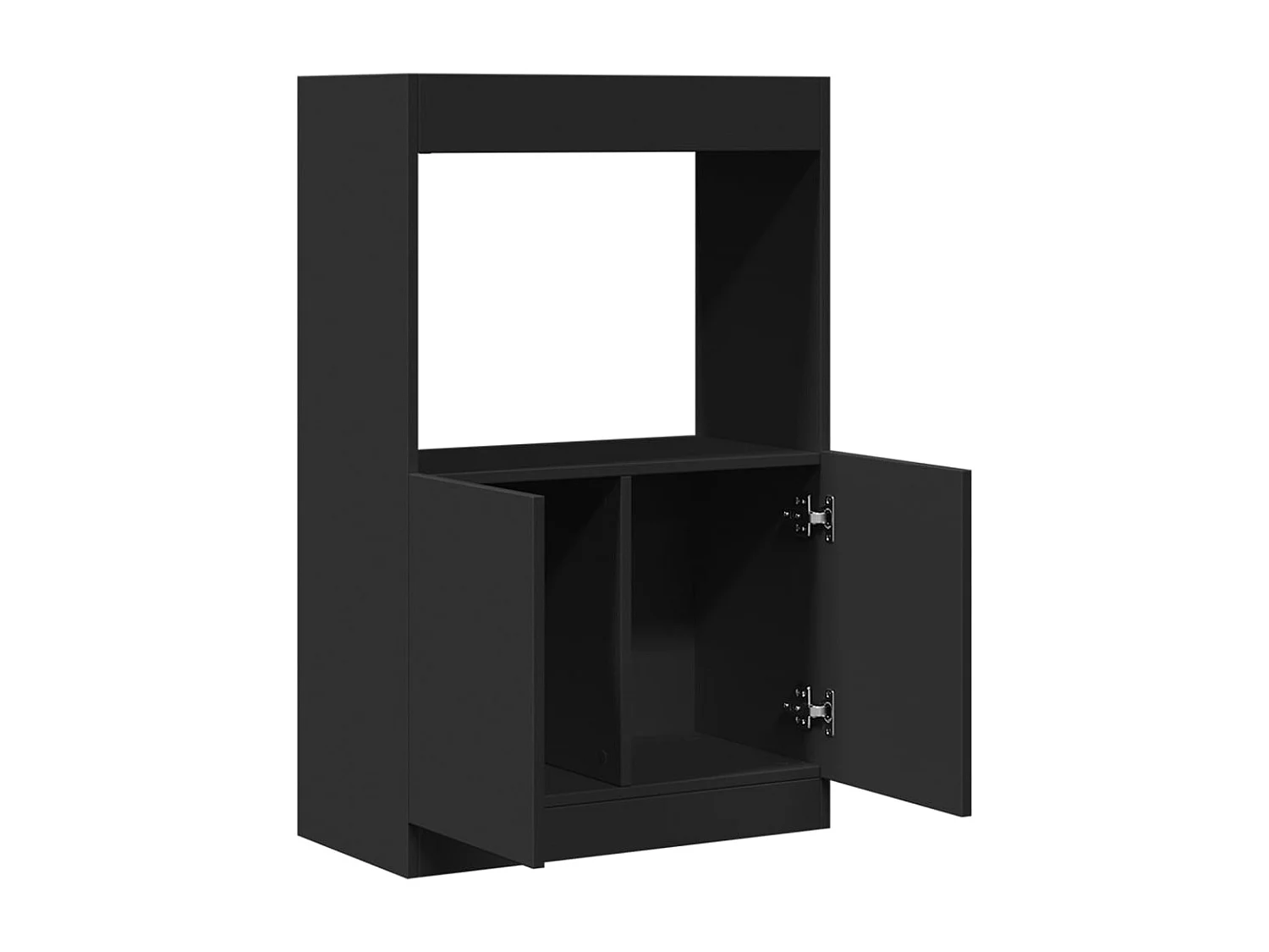 Aparador alto negro 63x33x100 cm madera contrachapada