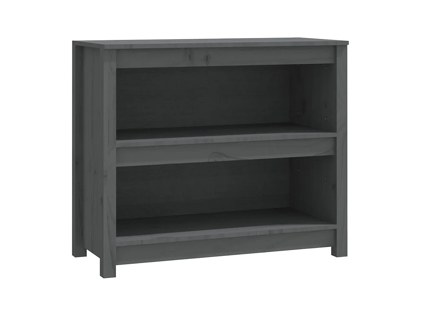 Libreria grigia 80x35x68 cm in legno massello di pino