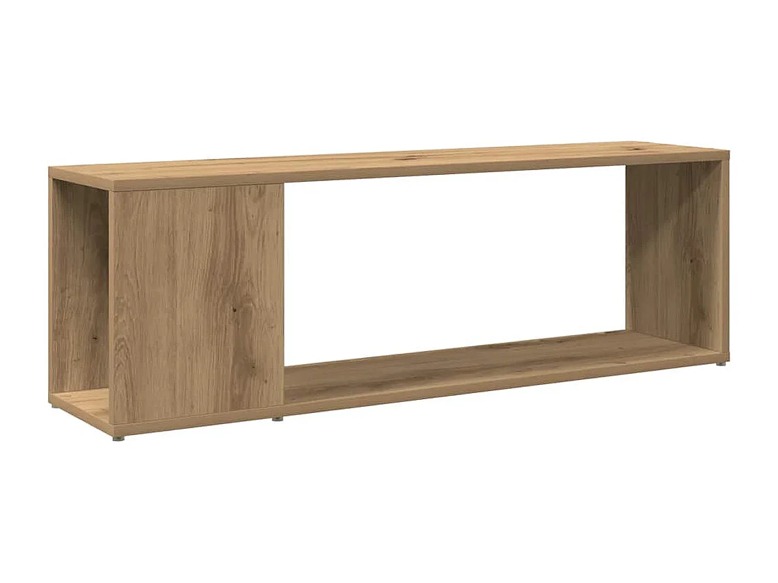 Meuble TV chêne artisanal 100x24x32 cm bois d'ingénierie