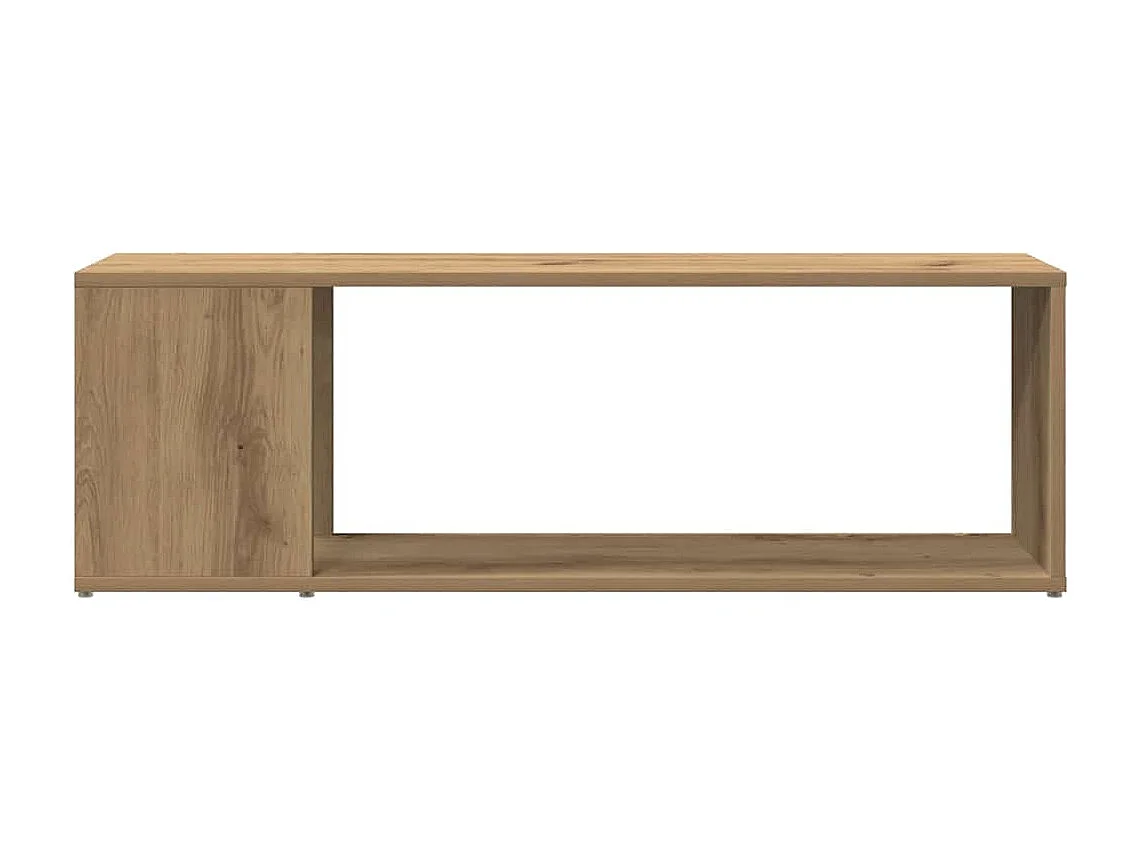 Meuble TV chêne artisanal 100x24x32 cm bois d'ingénierie