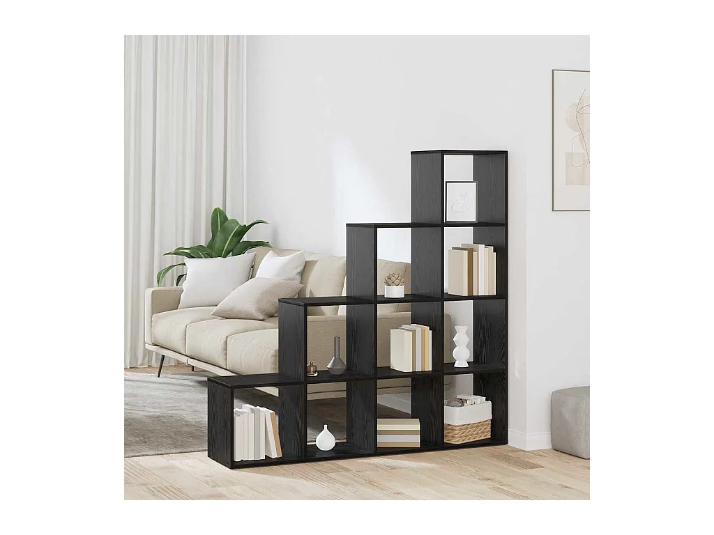 Cloison Bibliothèque Chêne noir 131.5 x 29 x 131.5 cm