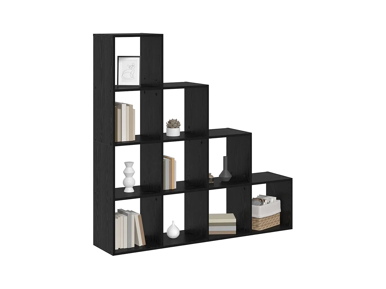 Cloison Bibliothèque Chêne noir 131.5 x 29 x 131.5 cm