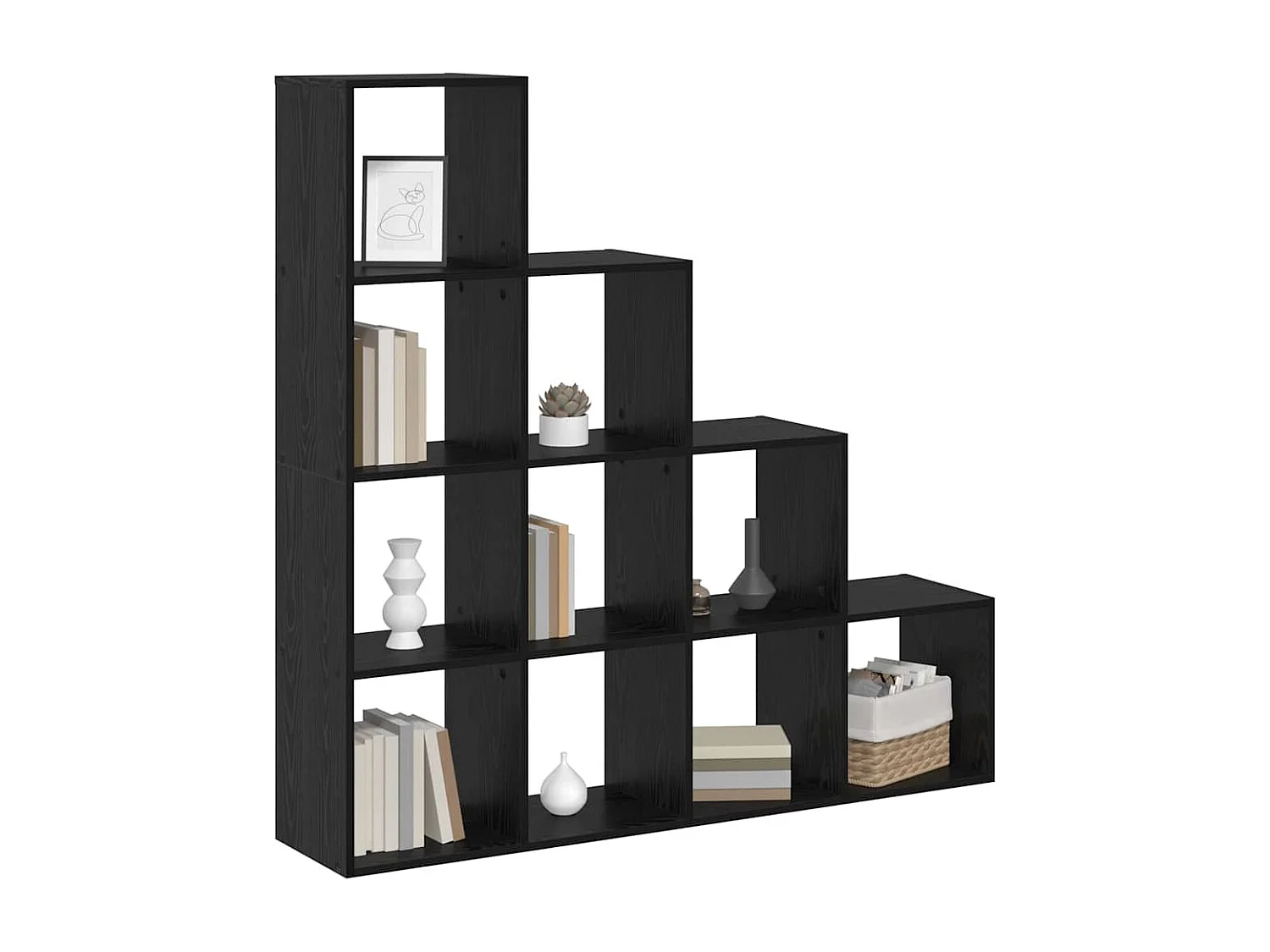 Cloison Bibliothèque Chêne noir 131.5 x 29 x 131.5 cm