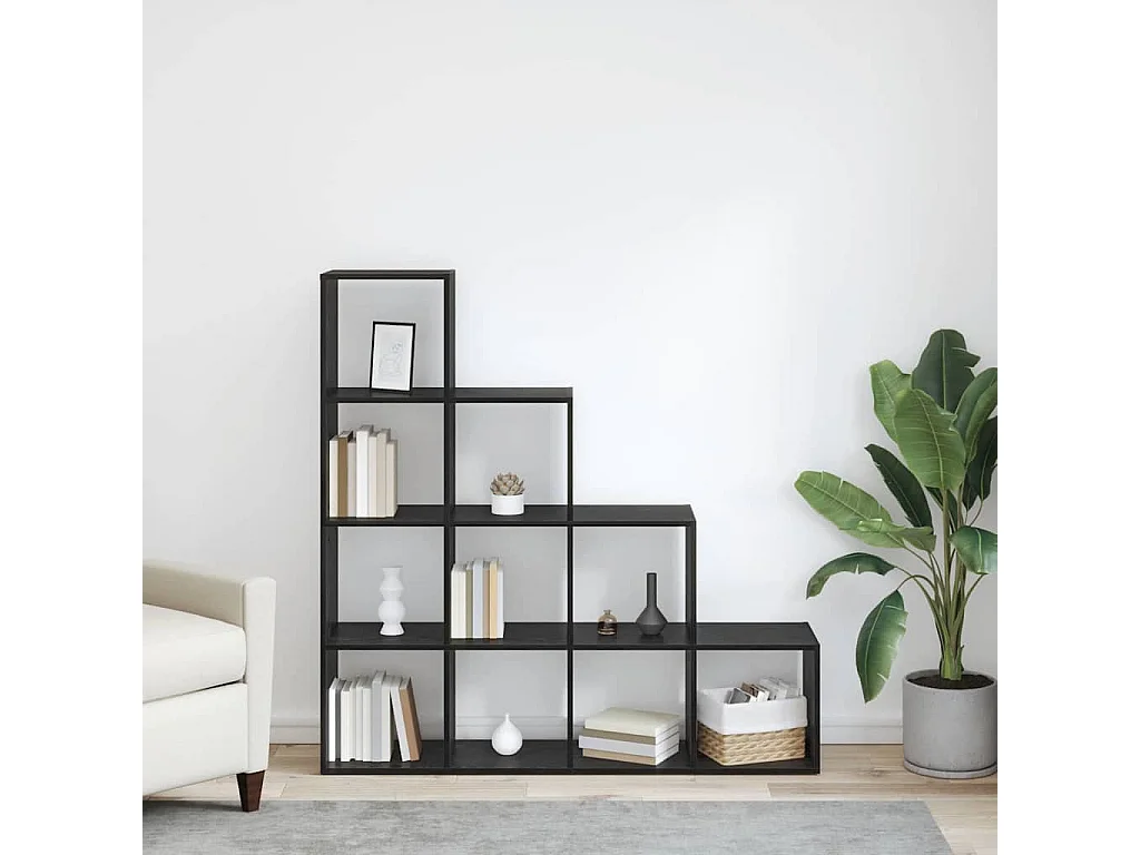 Cloison Bibliothèque Chêne noir 131.5 x 29 x 131.5 cm