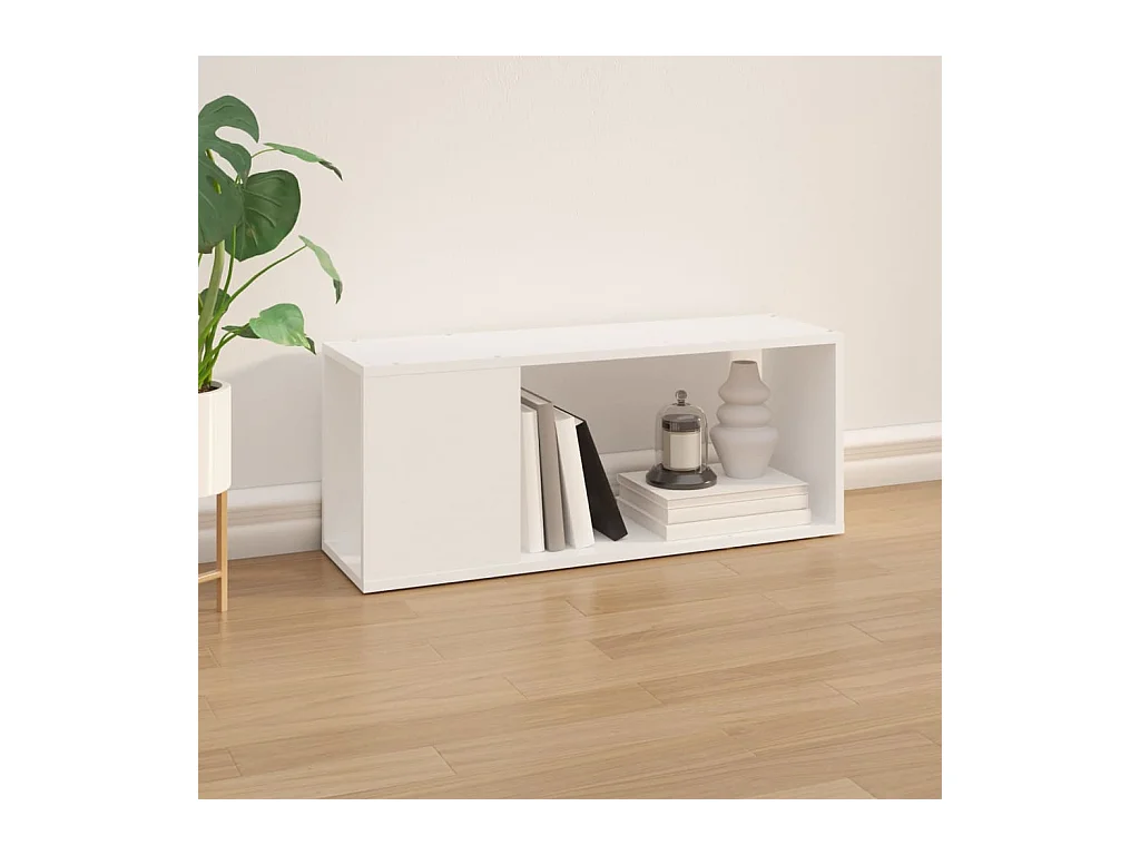 Mueble de TV blanco 80x24x32 cm Madera contrachapada
