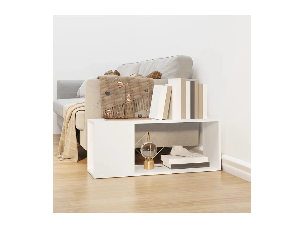 Meuble TV Blanc 80x24x32 cm Bois d'ingénierie
