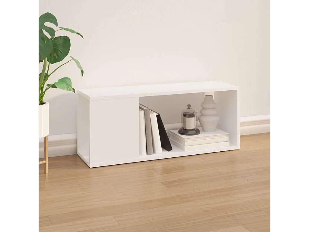 Meuble TV Blanc 80x24x32 cm Bois d'ingénierie