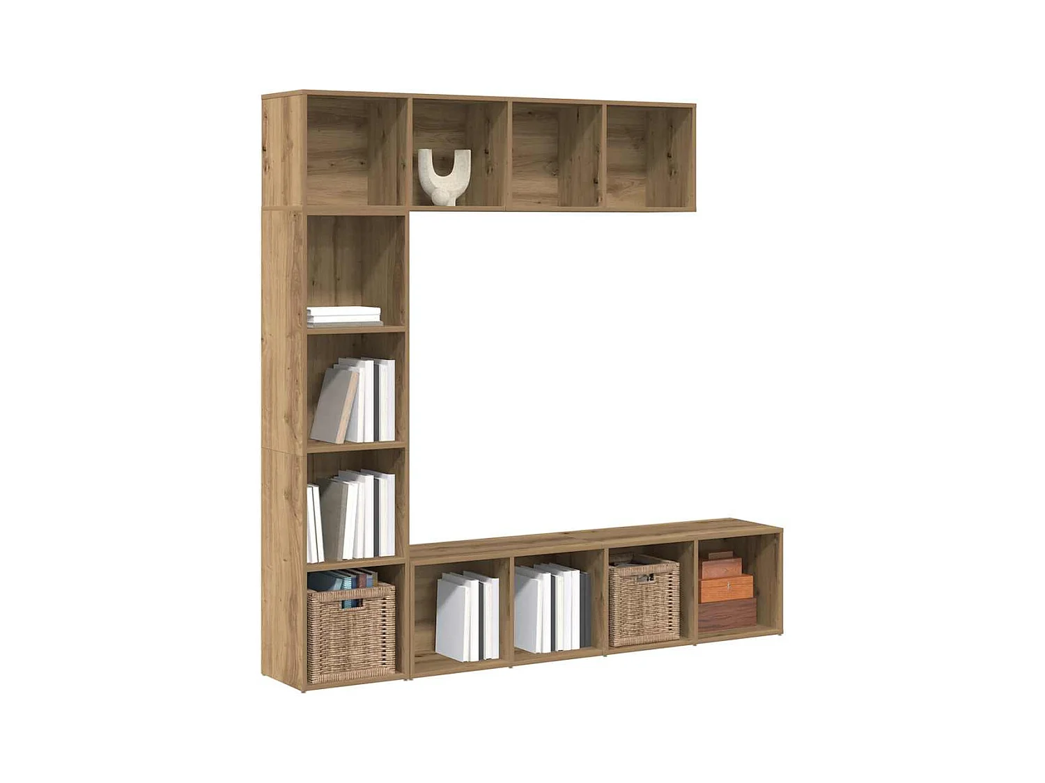 Bibliothèques 3 pcs chêne artisanal bois d'ingénierie