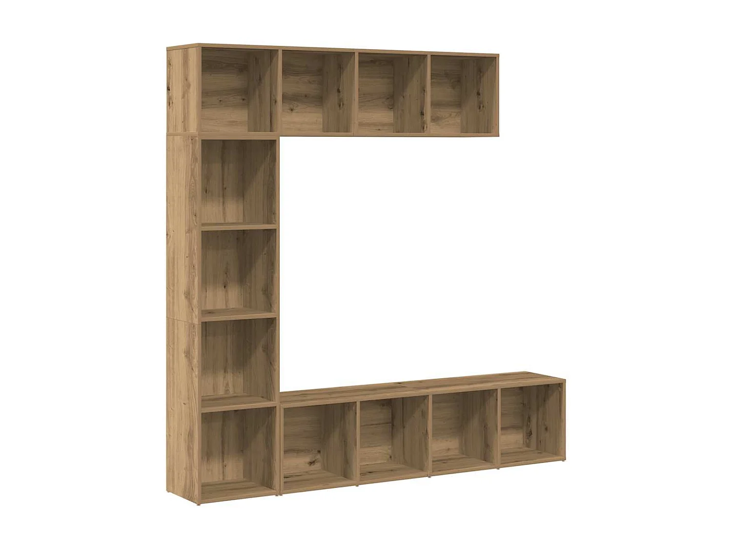 Bibliothèques 3 pcs chêne artisanal bois d'ingénierie