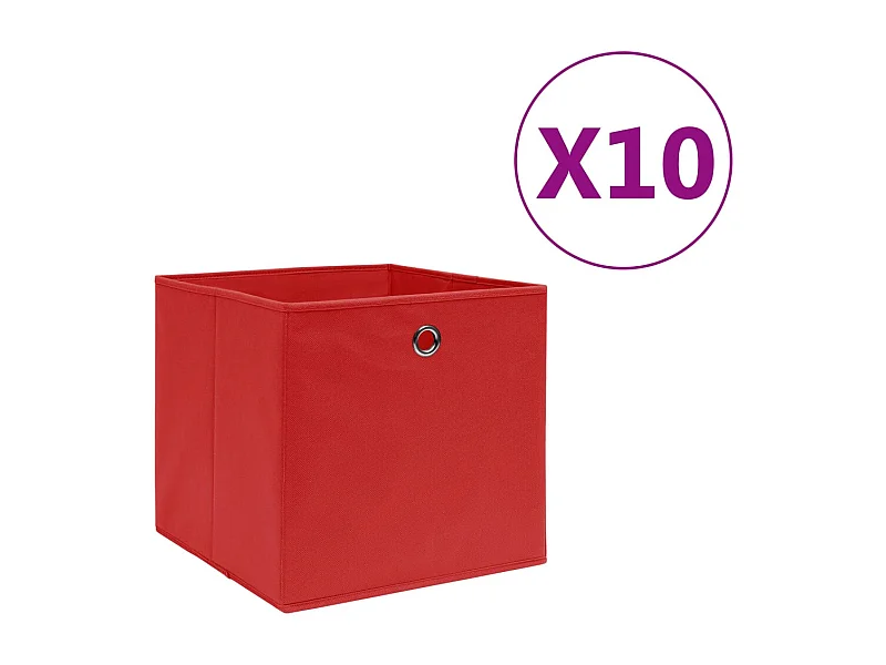 Aufbewahrungsboxen 10 Stück Vliesstoff 28x28x28 cm Rot