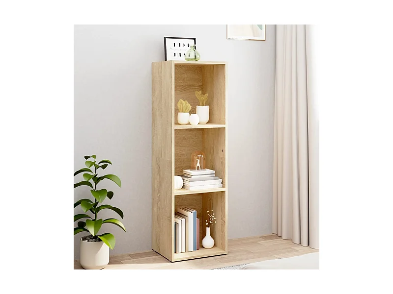 Bibliothèque/Meuble TV chêne sonoma bois d'ingénierie