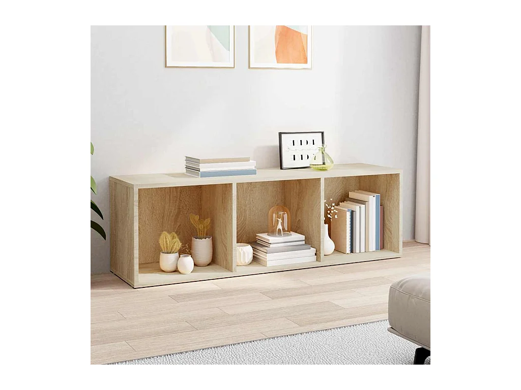 Bibliothèque/Meuble TV chêne sonoma bois d'ingénierie