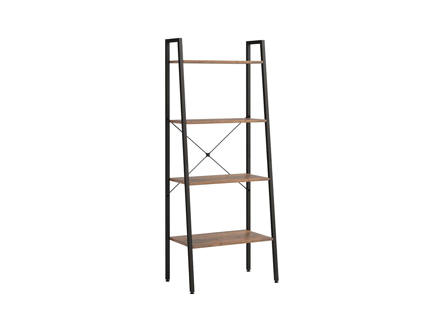 Étagère sur pied 4 niveaux Marron foncé et noir 56x35x140 cm