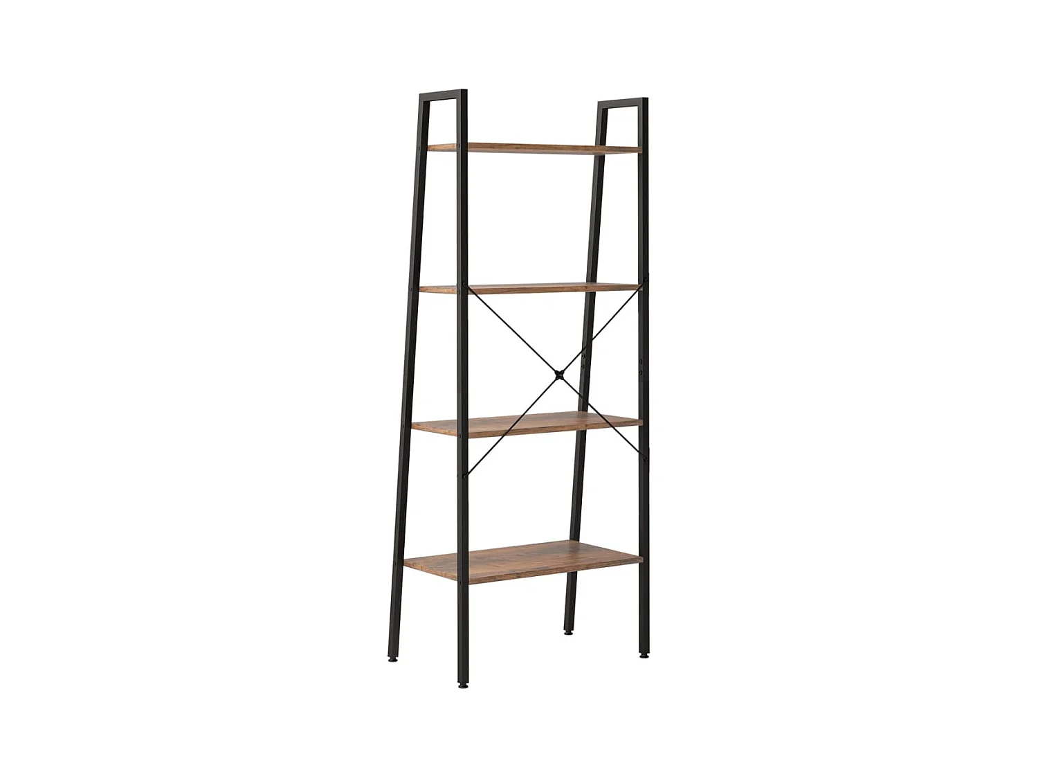 Étagère sur pied 4 niveaux Marron foncé et noir 56x35x140 cm