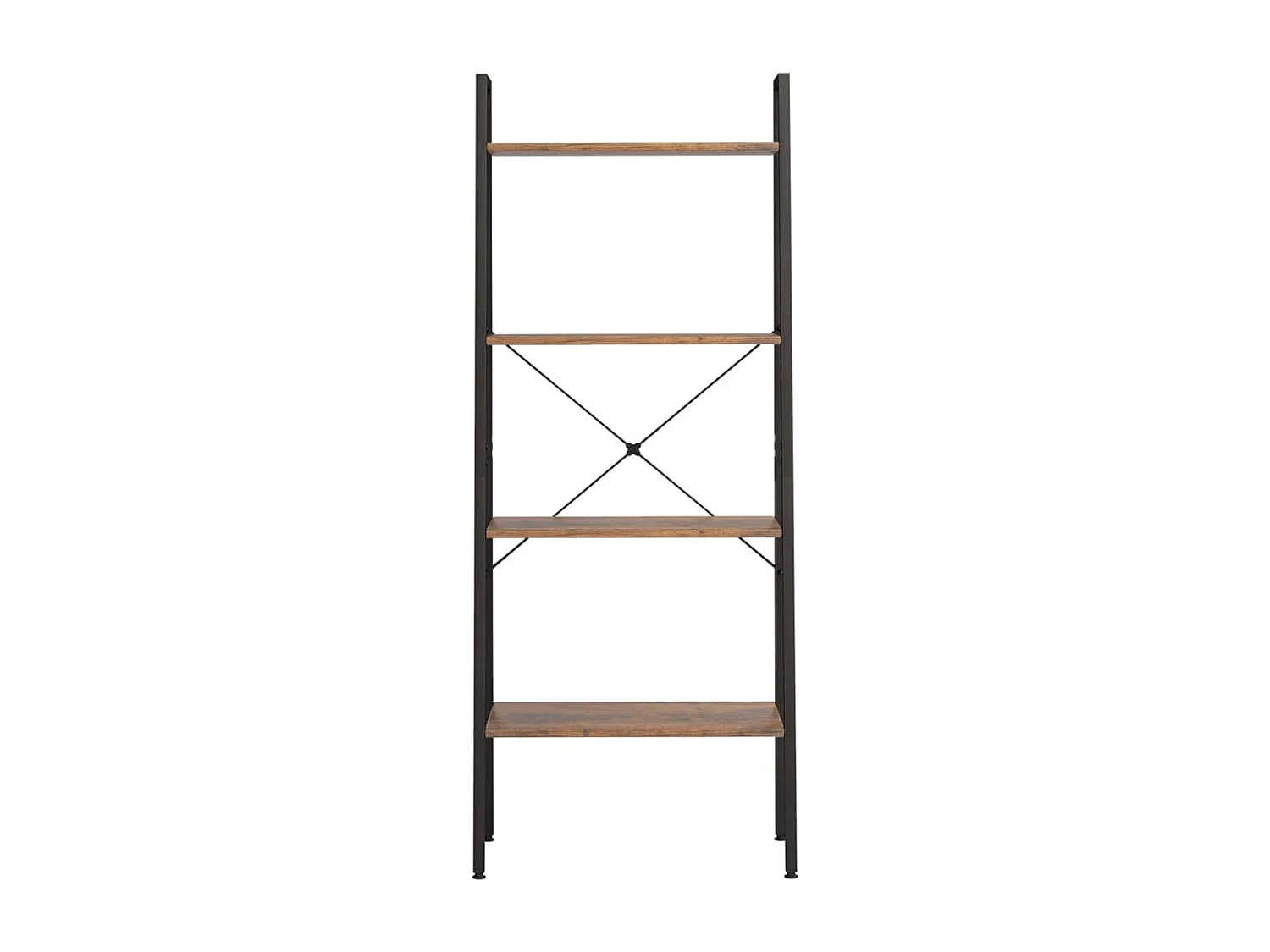 Étagère sur pied 4 niveaux Marron foncé et noir 56x35x140 cm