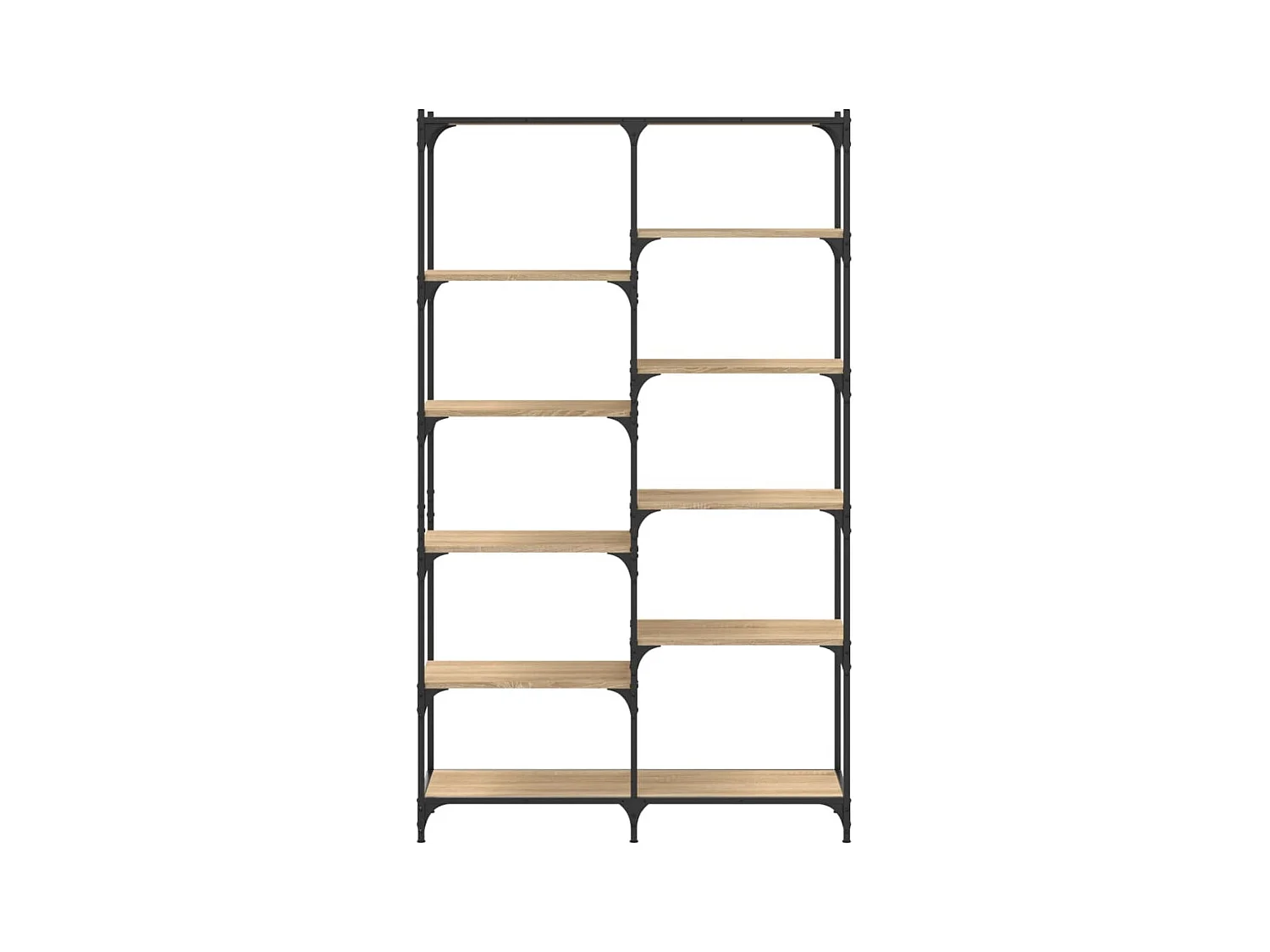 Libreria in rovere Sonoma 100x32x170cm in legno ingegnerizzato e ferro