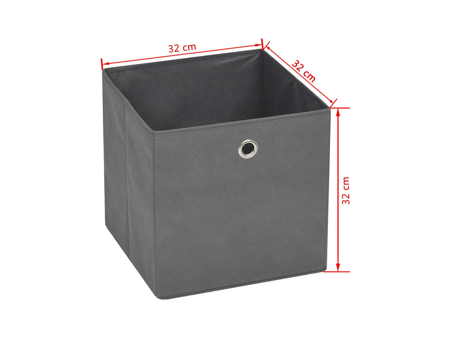 Boîte de rangement 4 pcs Tissu non-tissé 32x32x32 cm Gris