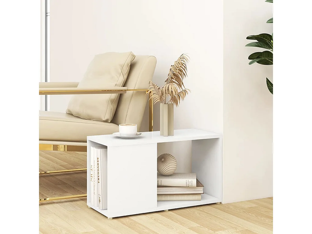 Meuble TV Blanc 60x24x32 cm Bois d'ingénierie