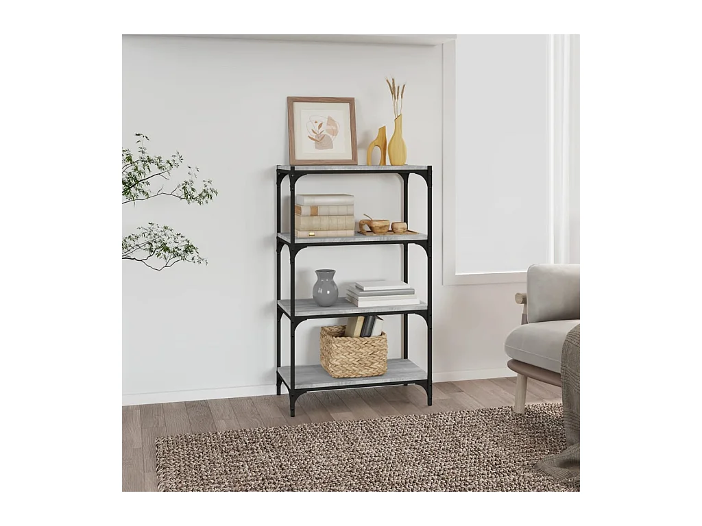 Bibliothèque Sonoma gris 60x33x100 cm Bois d'ingénierie acier