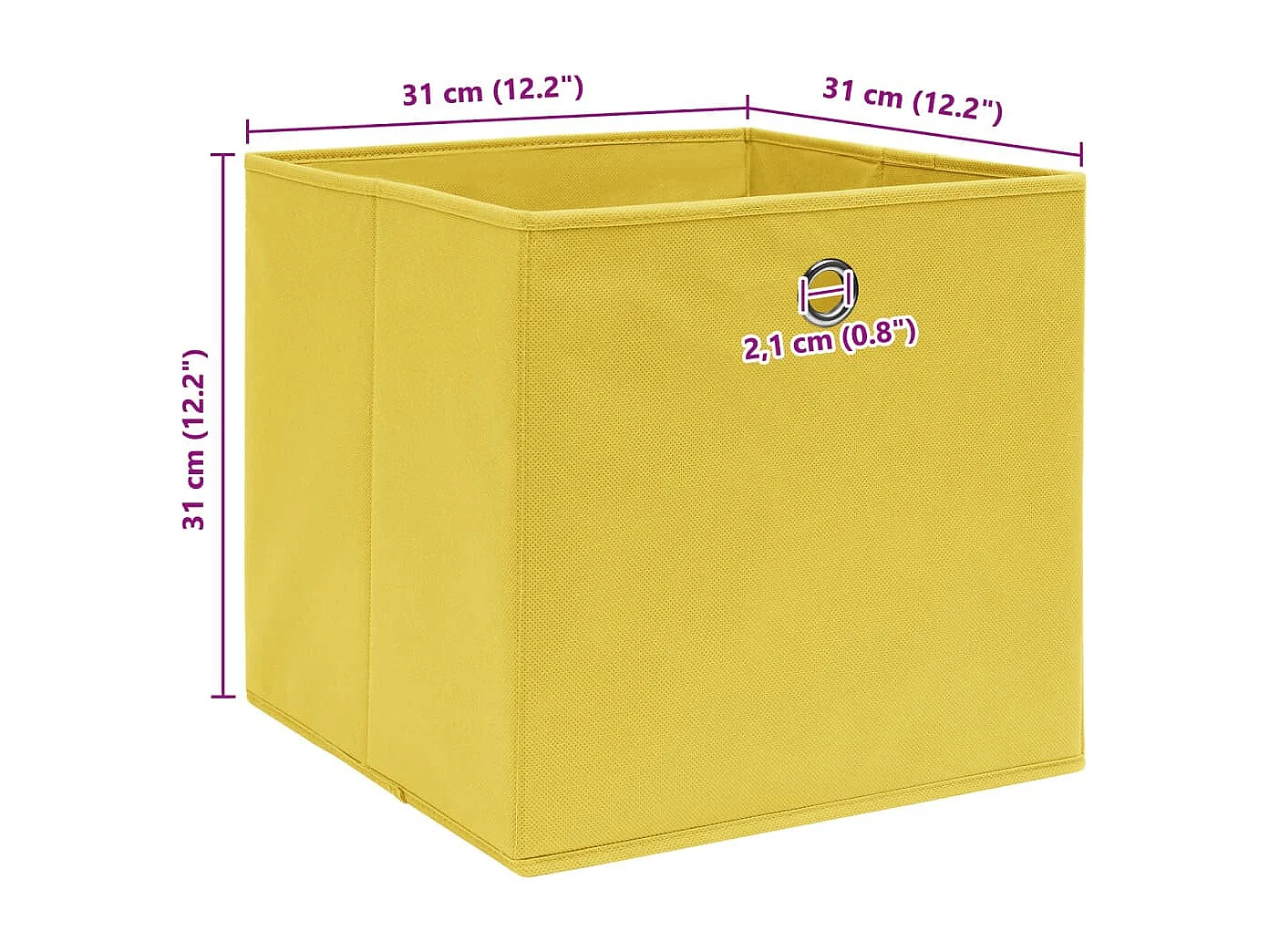 Boîtes de rangement 10 pcs Jaune 32x32x32 cm Tissu